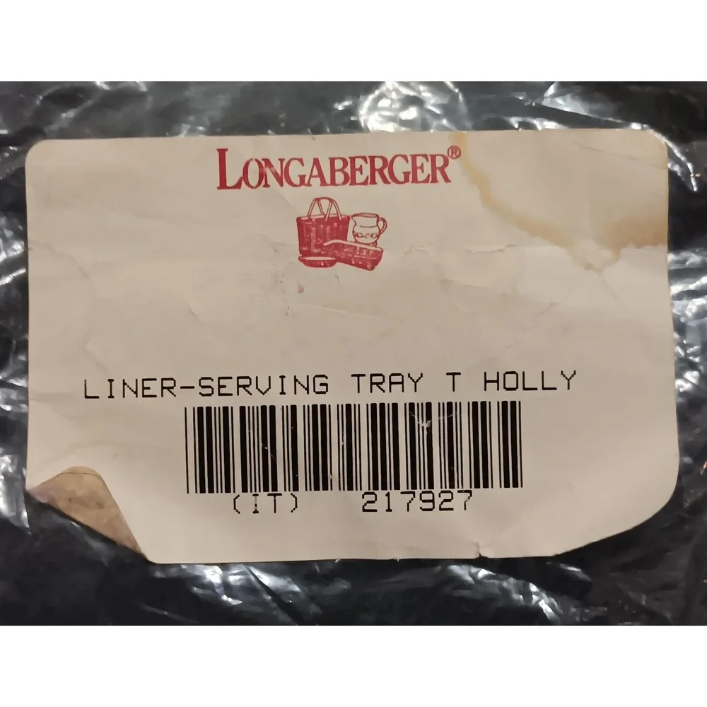 Longaberger Traditional Holly Serving Tray Basket Liner 217927 Christmas Ruffle